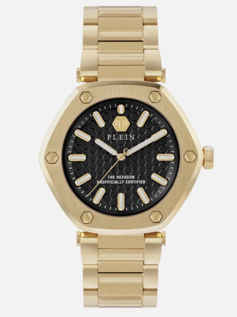 Philipp Plein Womens Gold 38mm Bracelet Fashion Watch